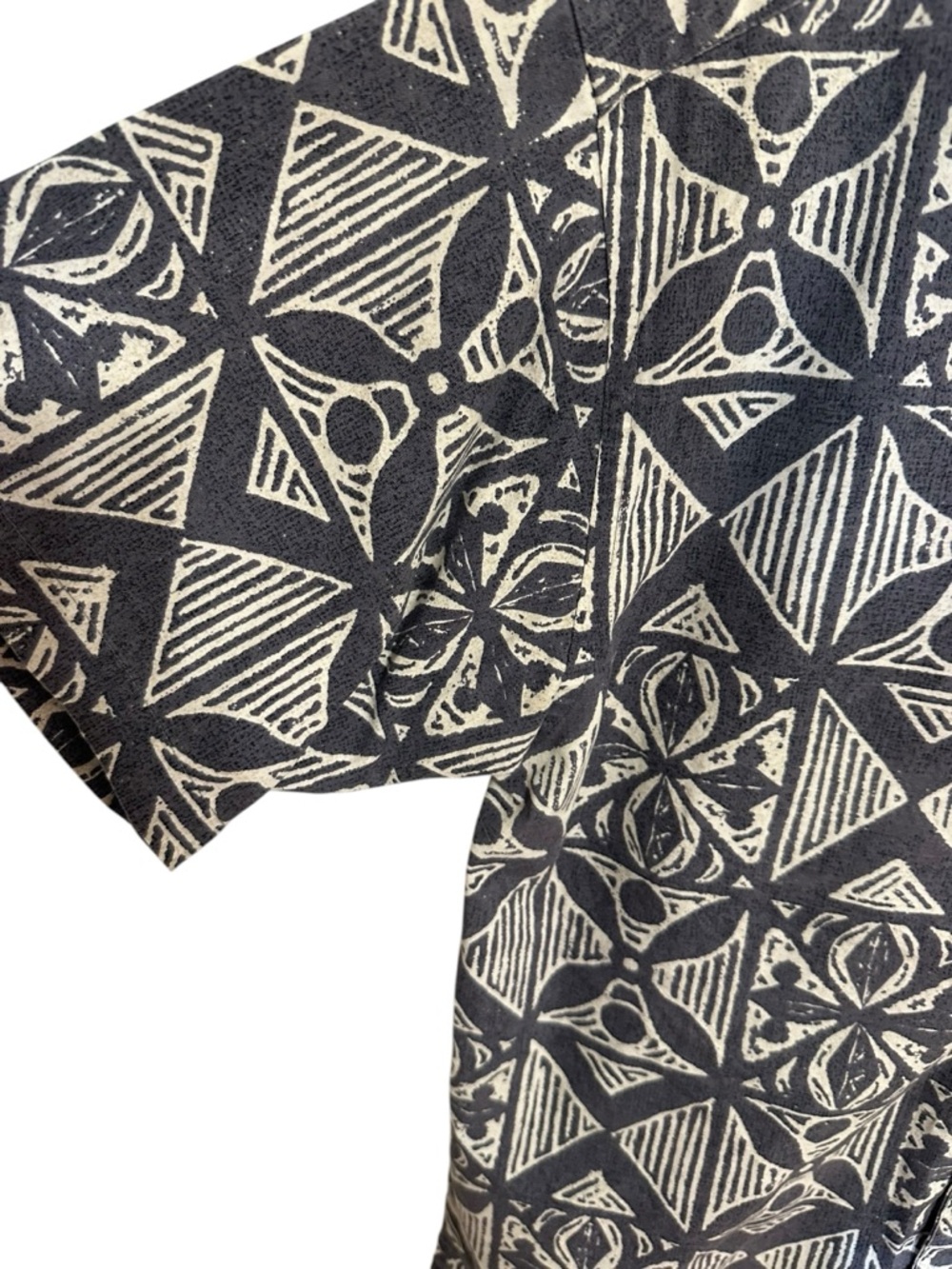 Vtg Patagonia Pataloha Blue Grey Cream Hawaiian Camp Shirt Organic Cotton Luau - Picture 8 of 13